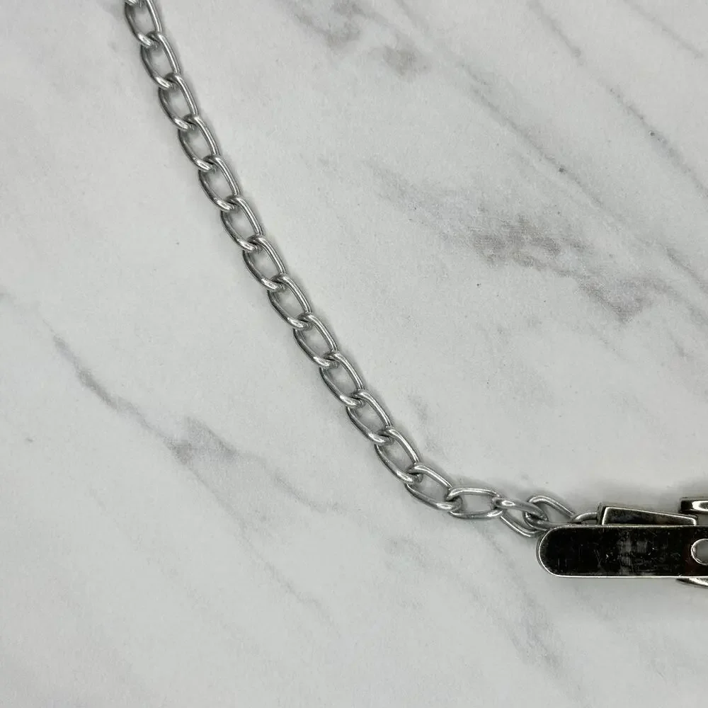 Silver Tone Metal Chain Link Belt Small Minimalist ✨